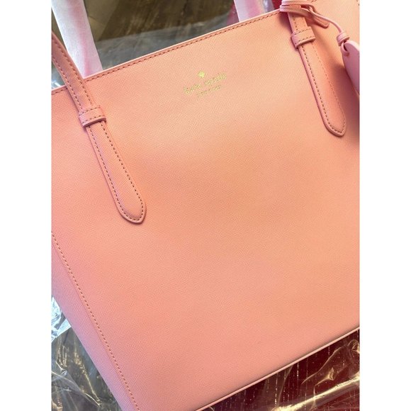 Kate Spade Schuyler Mitten Pink Tote Bag K7354 NWT $359 Leather Lined Pockets - Picture 7 of 14